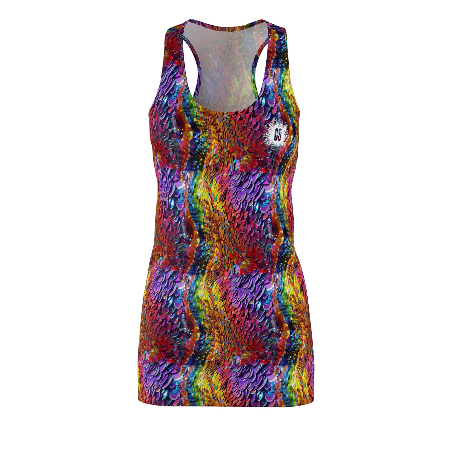 Glittery Sequins Women's Cut & Sew Racerback Dress