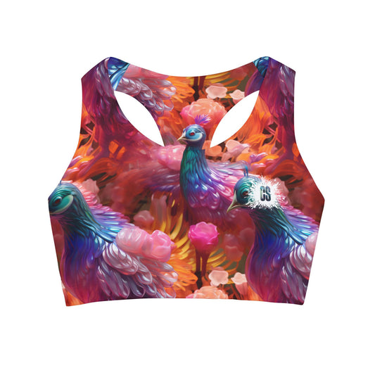 Peacock Promenade Girls' Swimsuit Crop Top