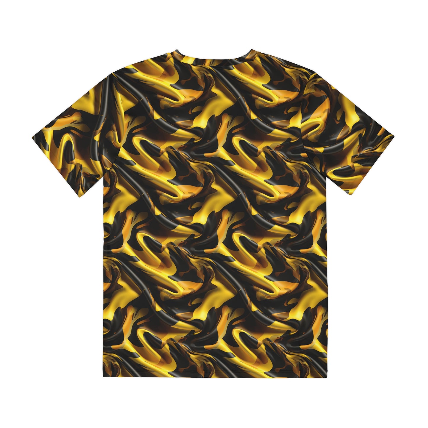 Black & Gold Satin Men's Polyester Tee