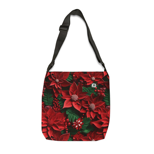 Christmas Leaves Adjustable Tote Bag