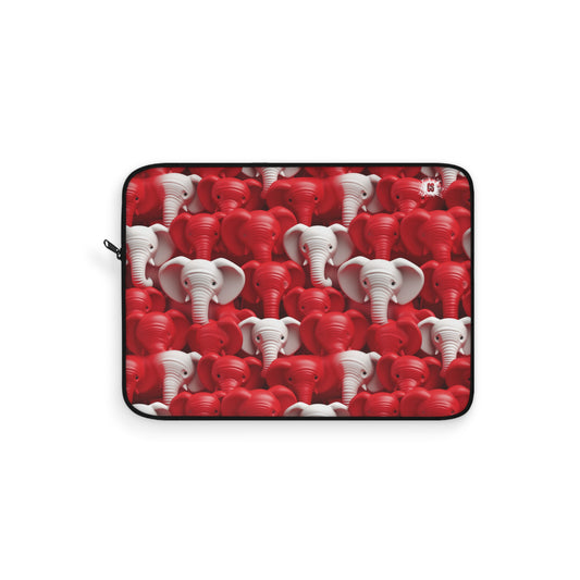 Red & White Elephants Laptop Sleeve