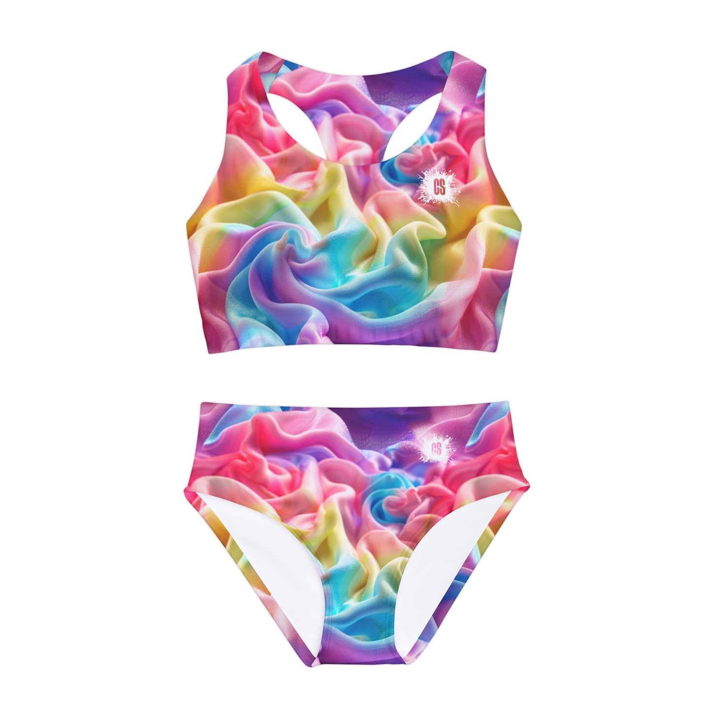 Cotton Candy Clouds Girls Two Piece Swimsuit