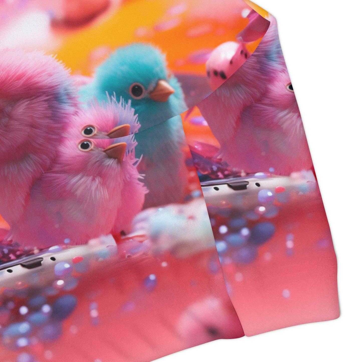 Colorful Bird Menagerie Girls' Swimsuit Crop Top