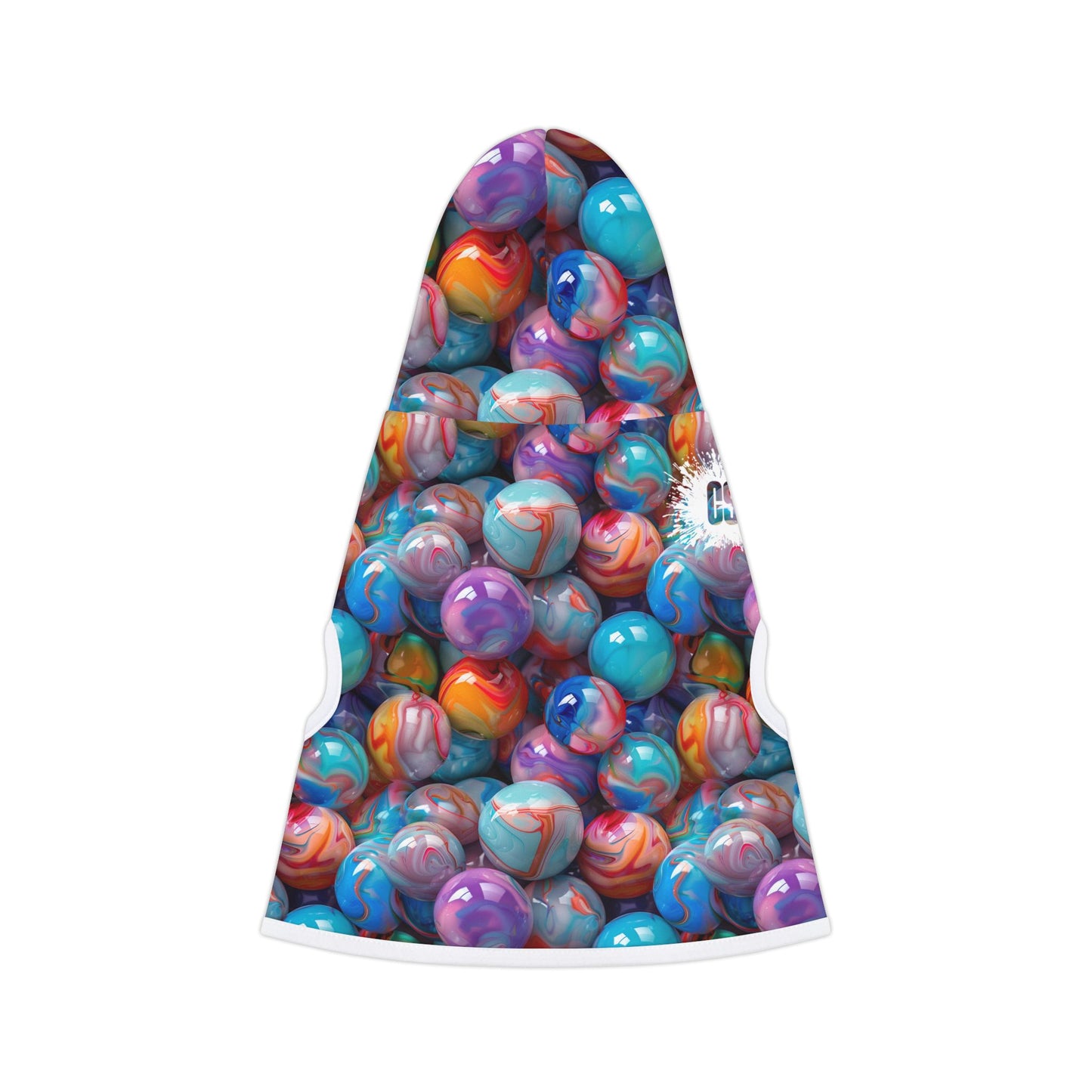 Glossy Colorful Marbles Pet Hoodie