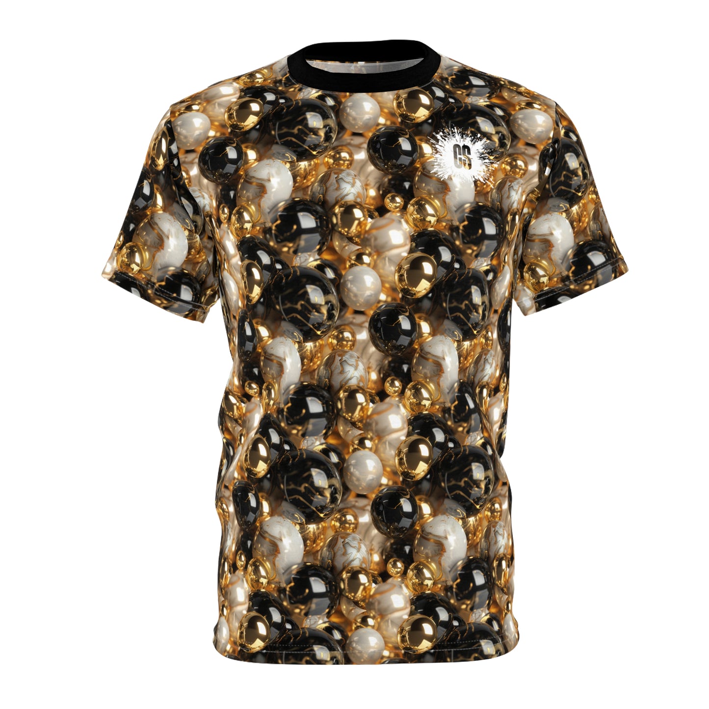 Black & Gold Marbles Unisex Cut & Sew Tee