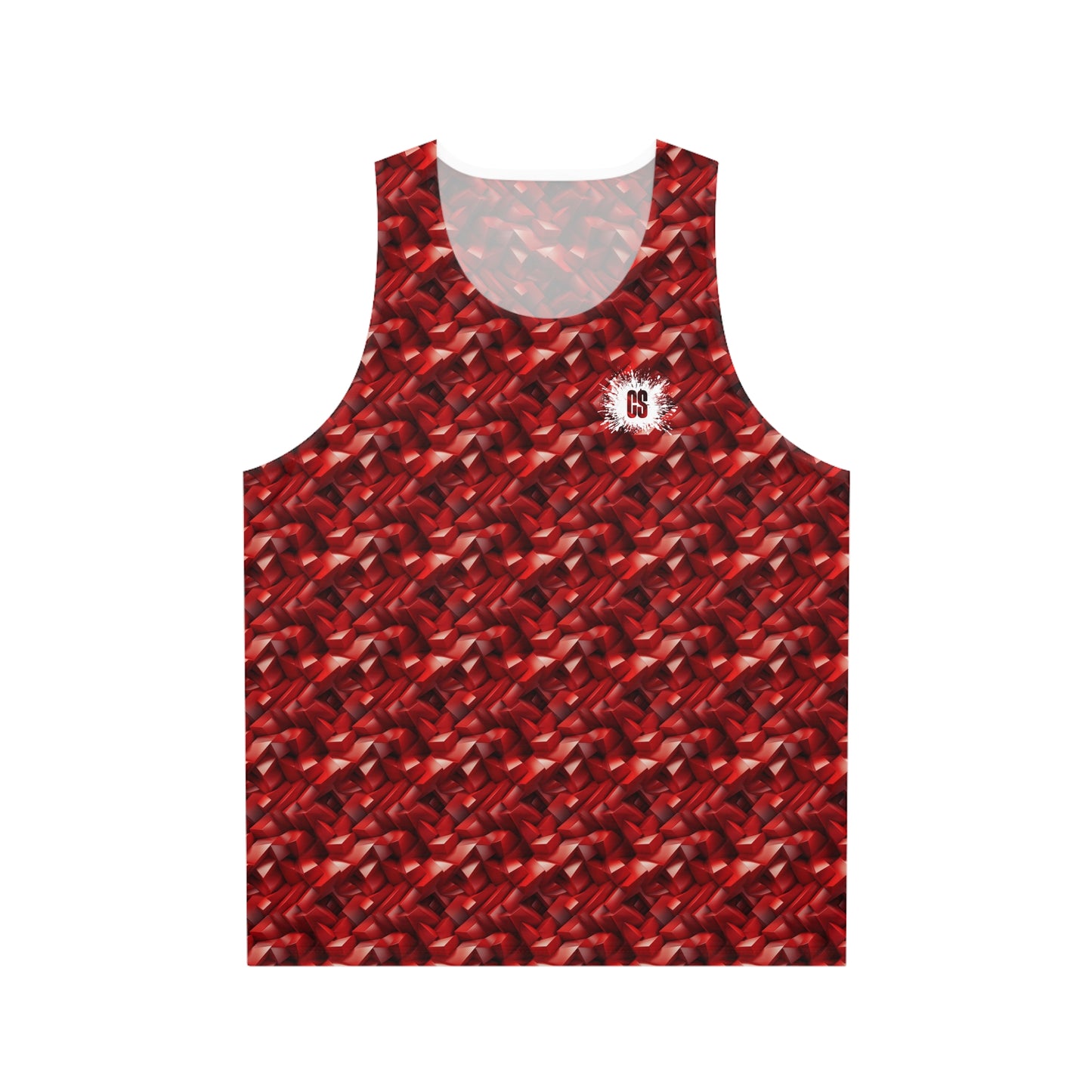 Geometric Crimson Unisex Tank Top