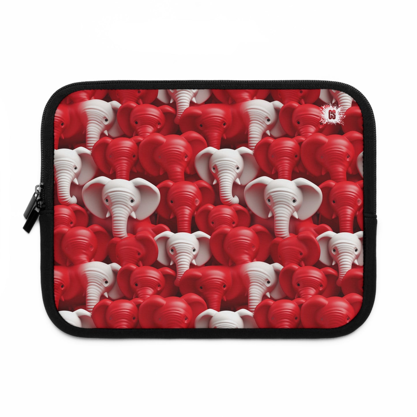 Red & White Elephants Laptop Sleeve