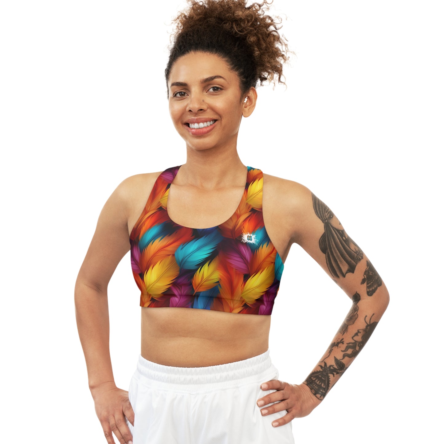 Fall Feathers rSeamless Sports Bra