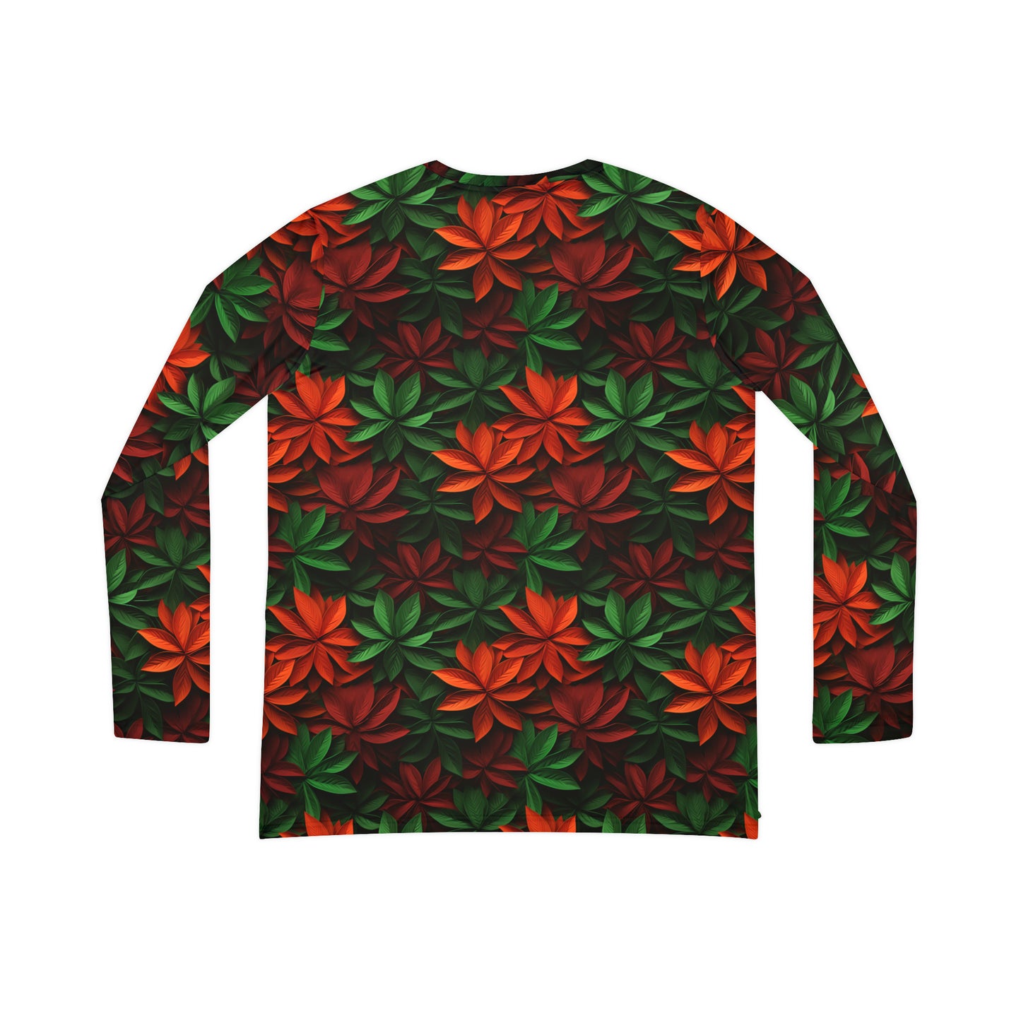 Festive Holiday Leaves Women's Long Sleeve V-neck Shirt