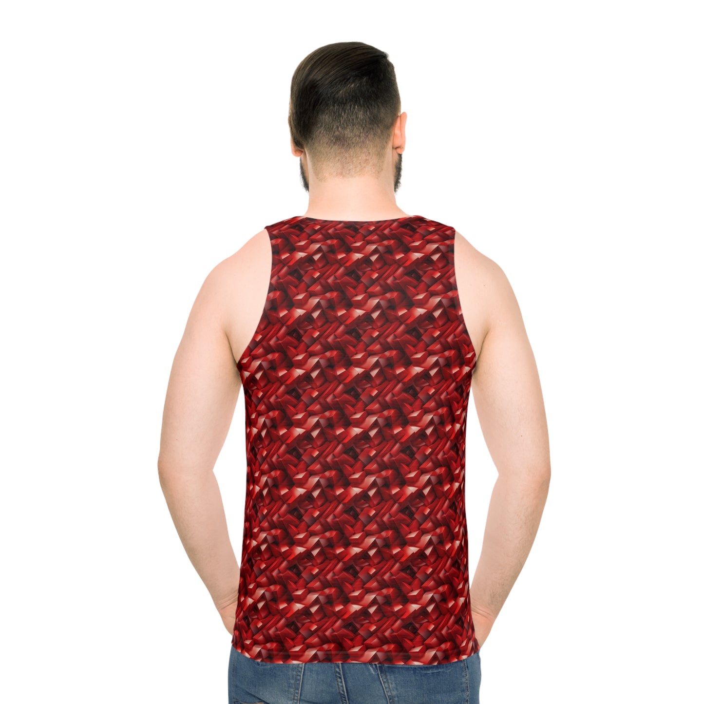 Geometric Crimson Unisex Tank Top