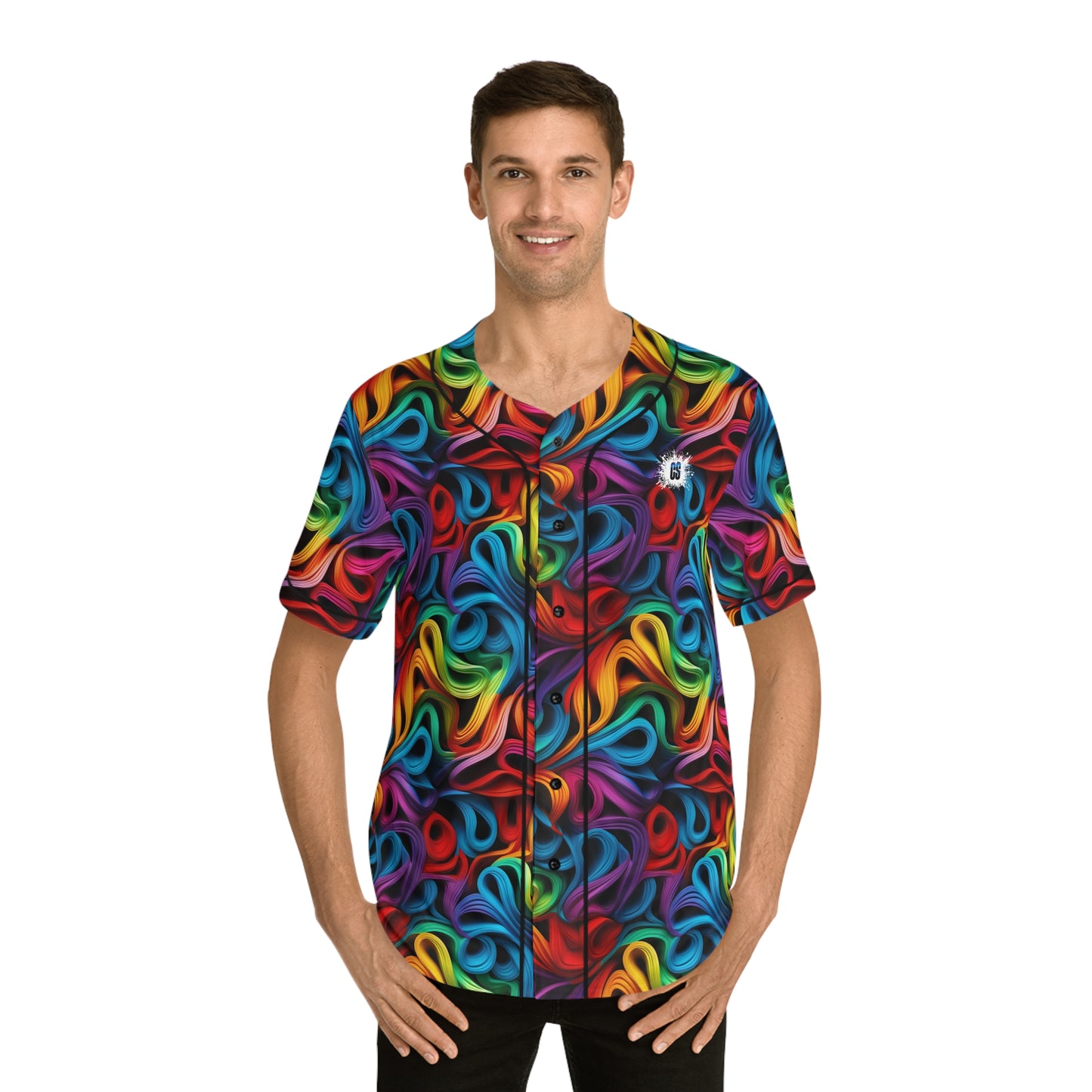 Rubber Band Rainbow Men's Baseball Jersey