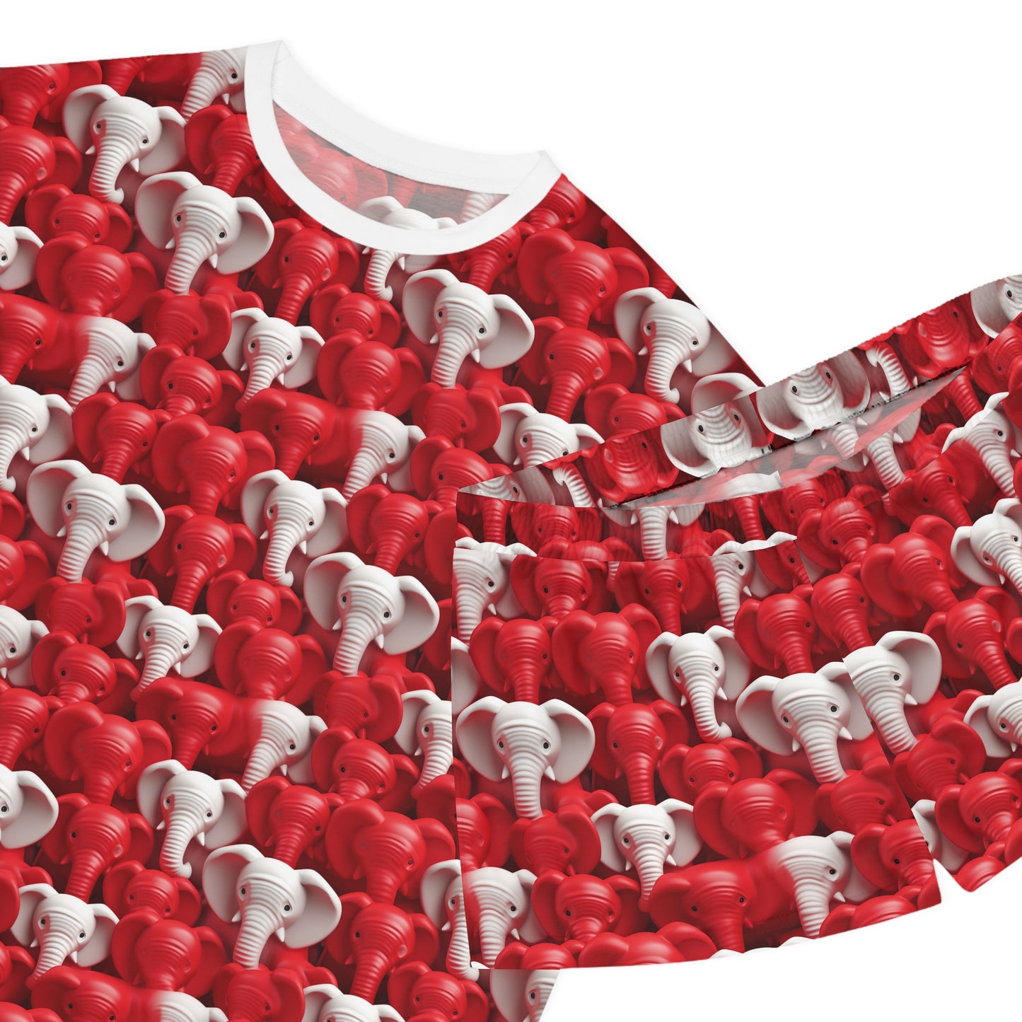 Red & White Elephants Women's Short Pajama Set