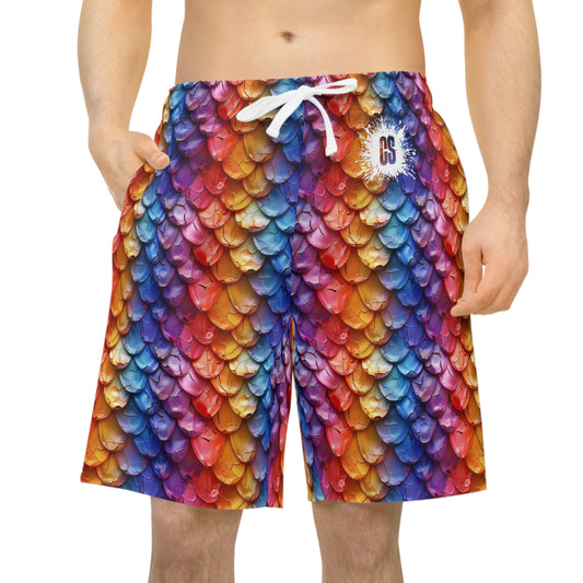 Jurassic Color Reptile Athletic Long Shorts