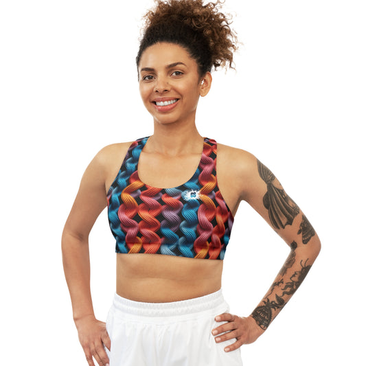 Colorful Wavy Lace Seamless Sports Bra