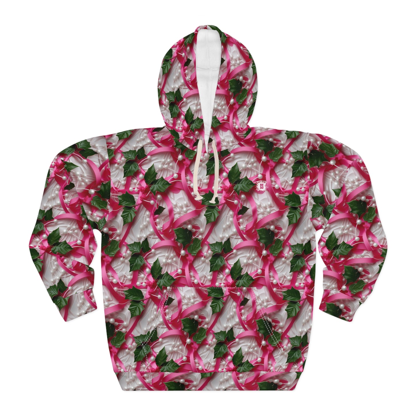 Pink Ribbons, Ivy & Pearls Unisex Pullover Hoodie