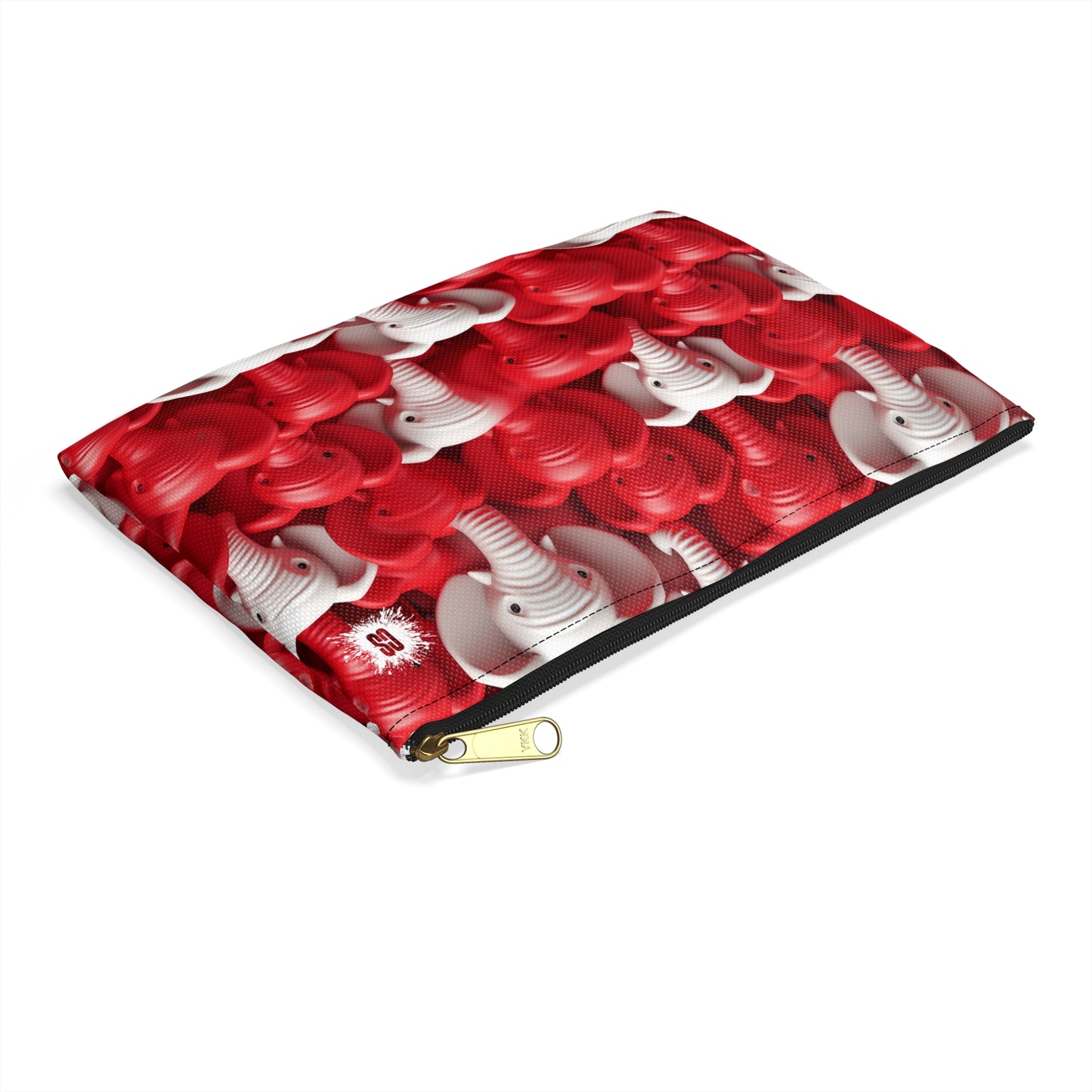 Red & White Elephants Accessory Pouch