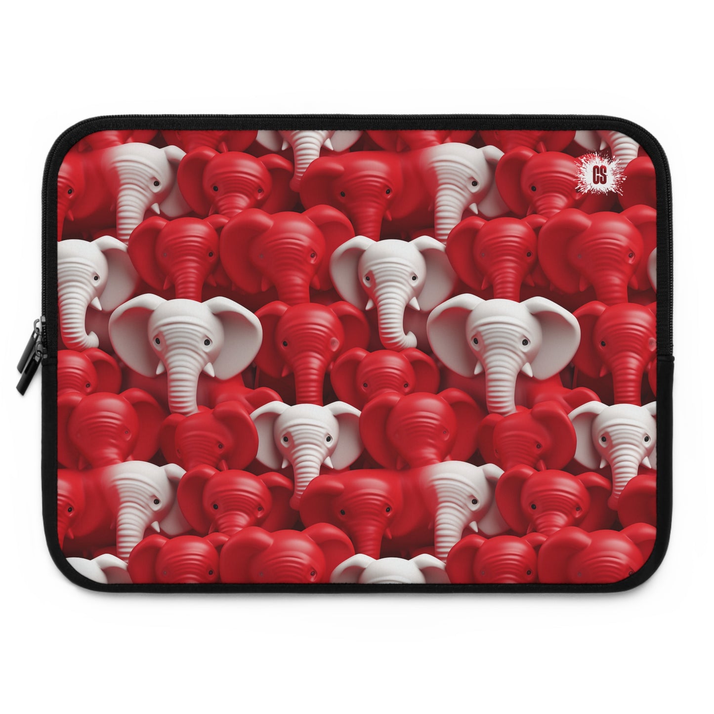 Red & White Elephants Laptop Sleeve