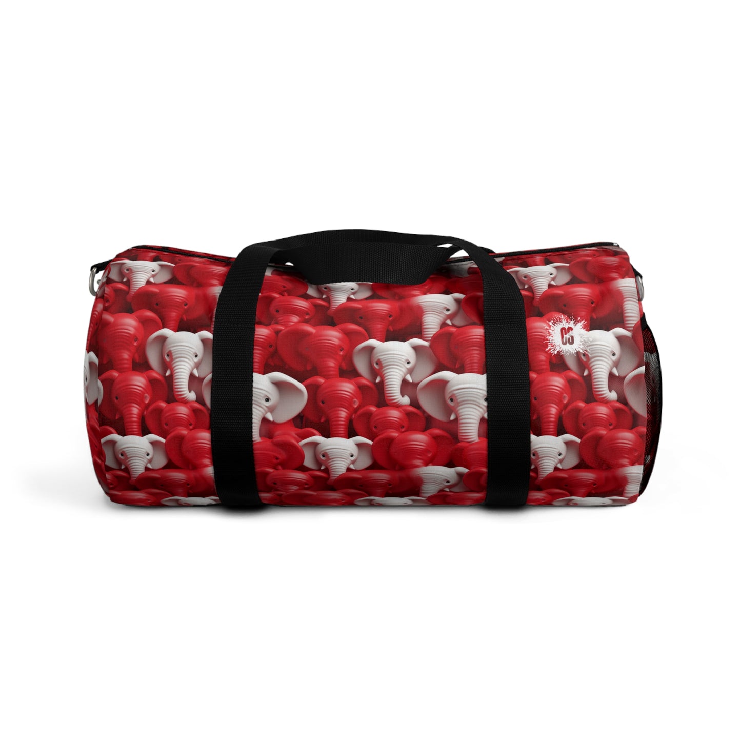Red & White Elephants Duffel Bag