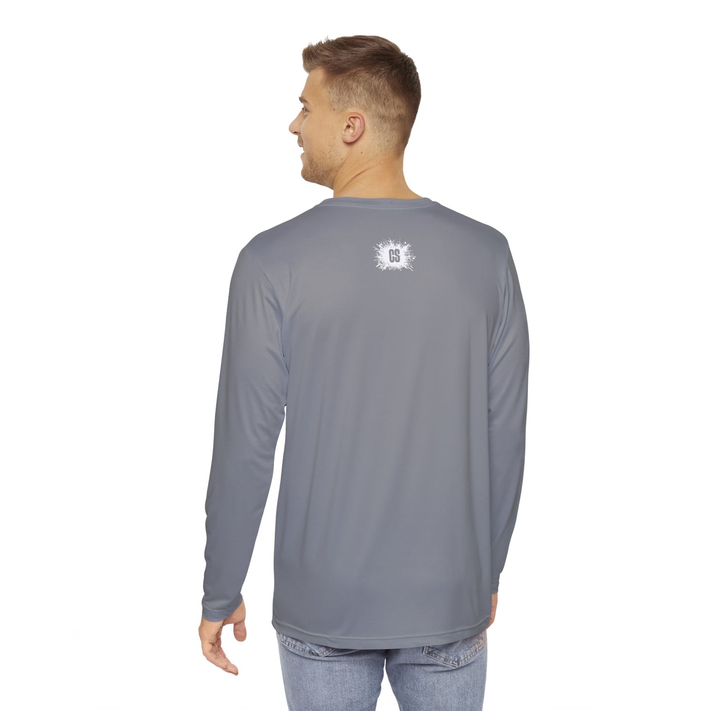 Gray Long Sleeve ColorSplash Shirt - Creative Graphic Tee for Art Lovers