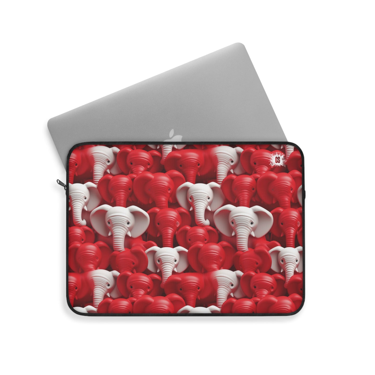 Red & White Elephants Laptop Sleeve