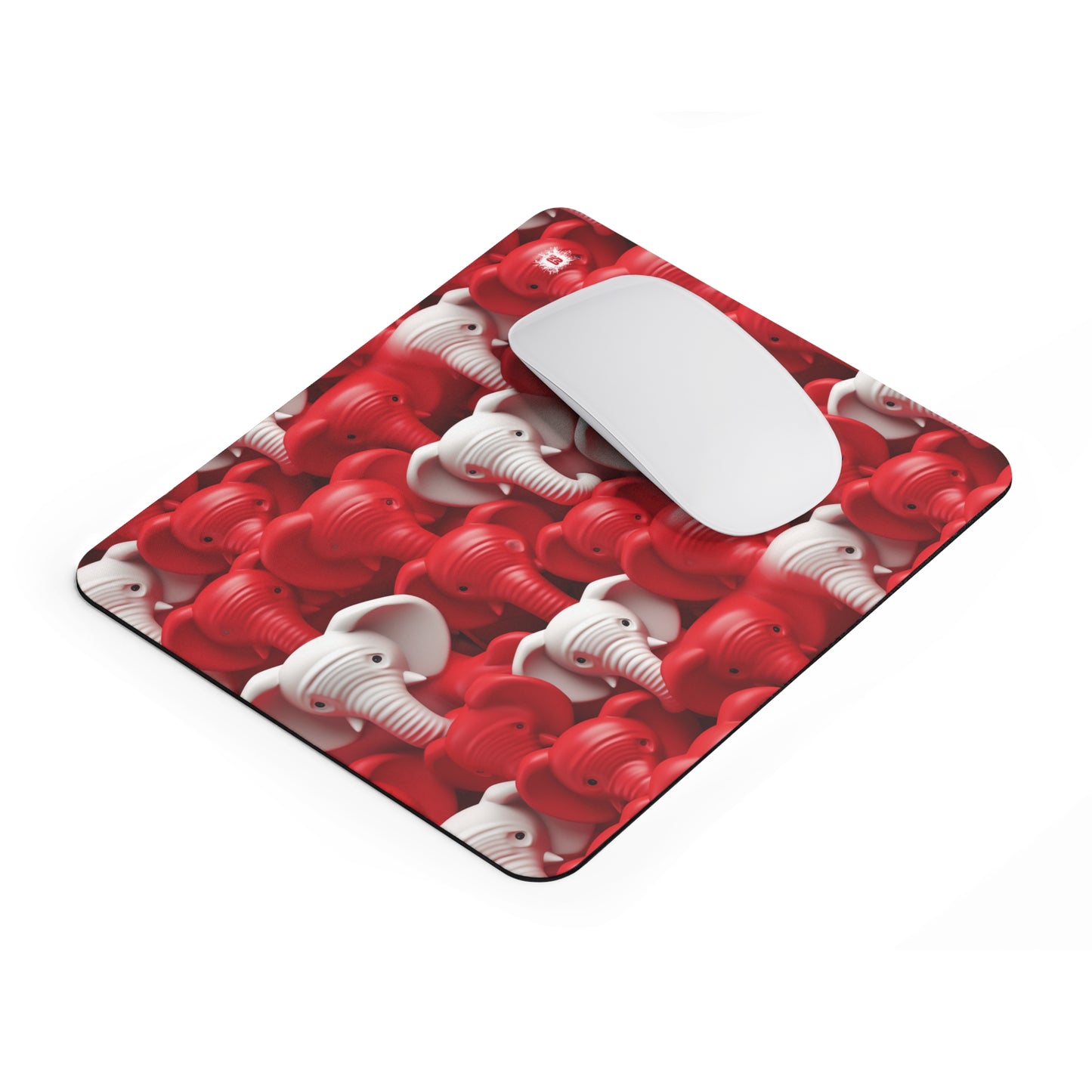 Red & White Elephants Mouse Pad (EU)