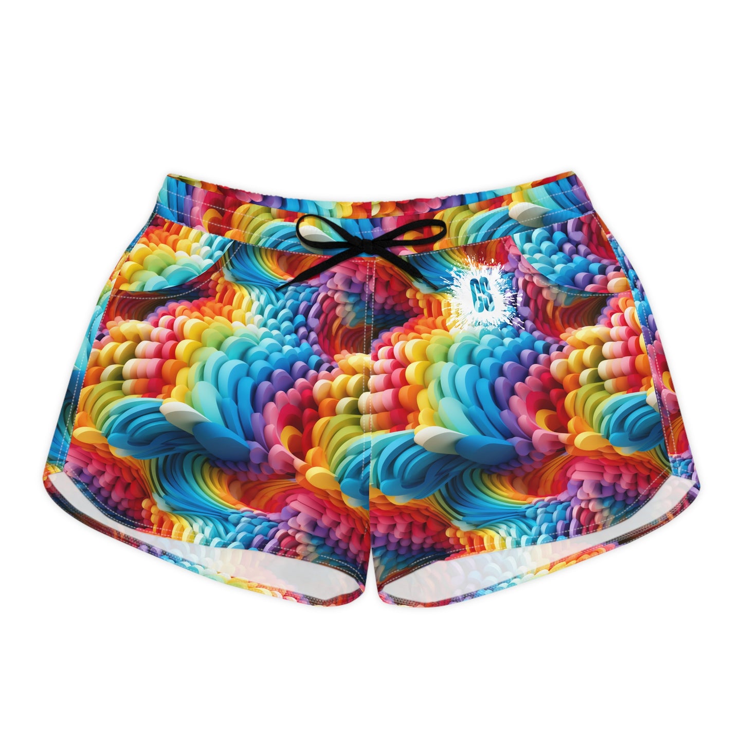 Colorful Foam Rainbow Women's Casual Shorts