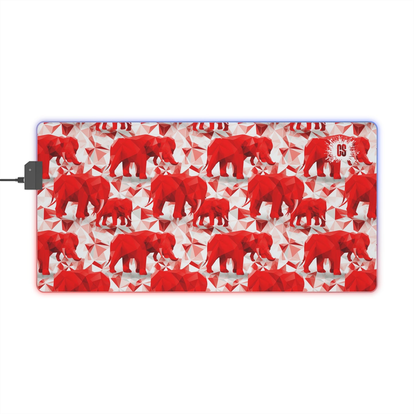 Elephants & Triangles LED Gaming Mouse Pad