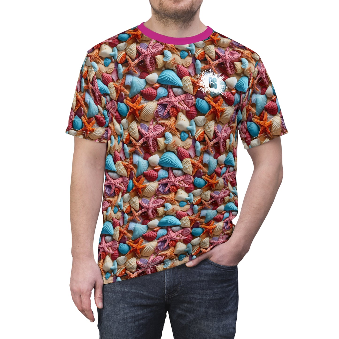 Seashells & Starfish Unisex Cut & Sew Tee