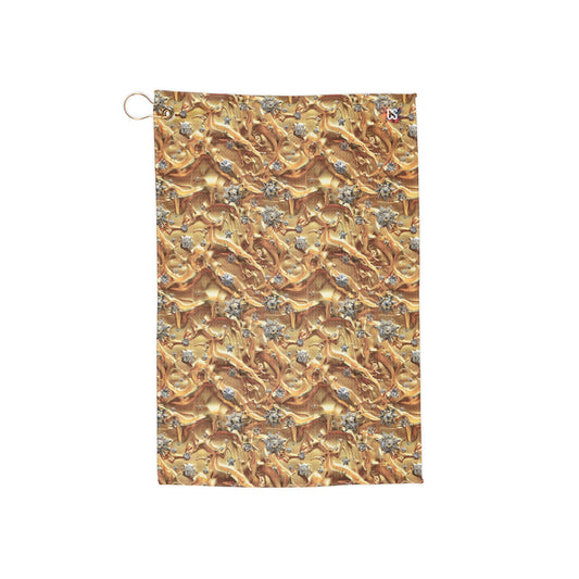 Molten Gold & Diamonds Golf Towel - Perfect for Golf Enthusiasts and Gift Giving