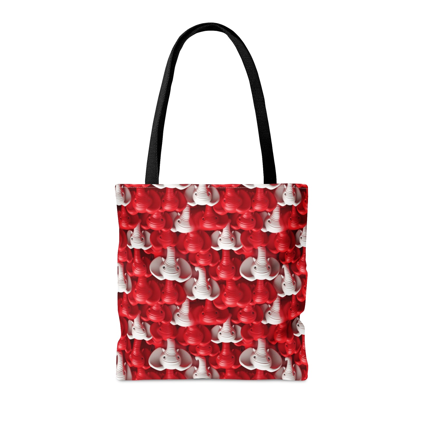 Red & White Elephants Tote Bag