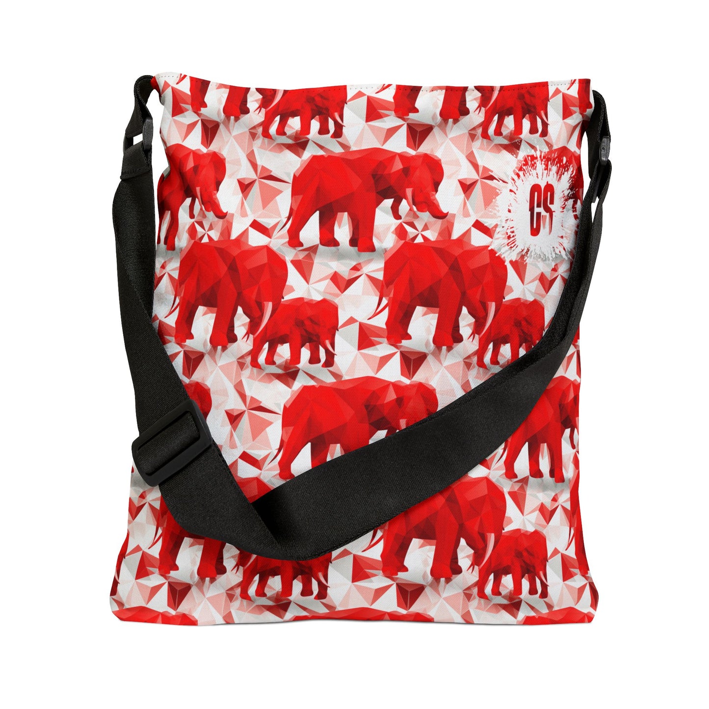 Elephants & Triangles Adjustable Tote Bag