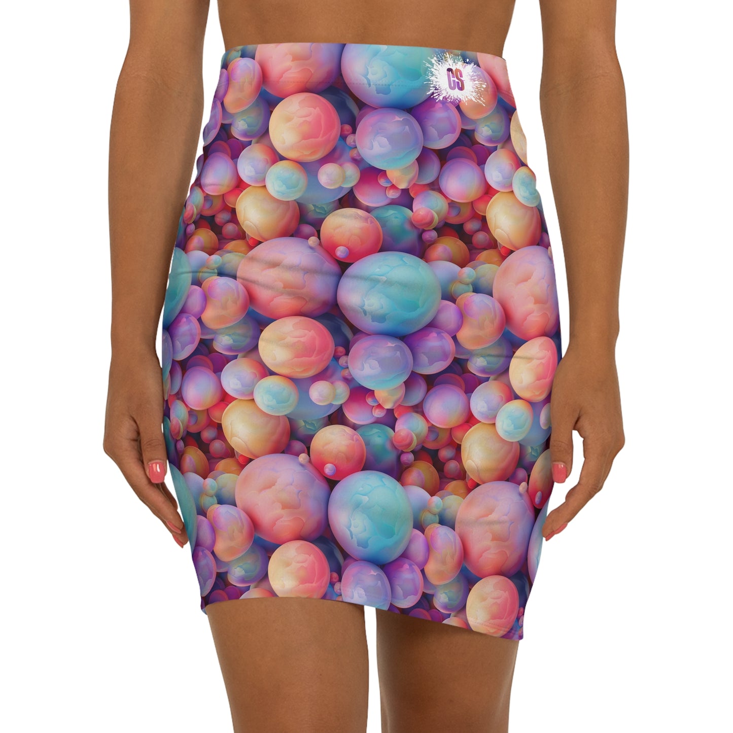 Pastel Jawbreakers Women's Mid-Waist Pencil Skirt