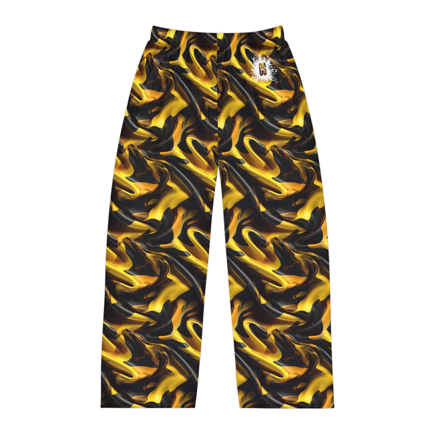 Black & Gold Satin Men's Pajama Pants
