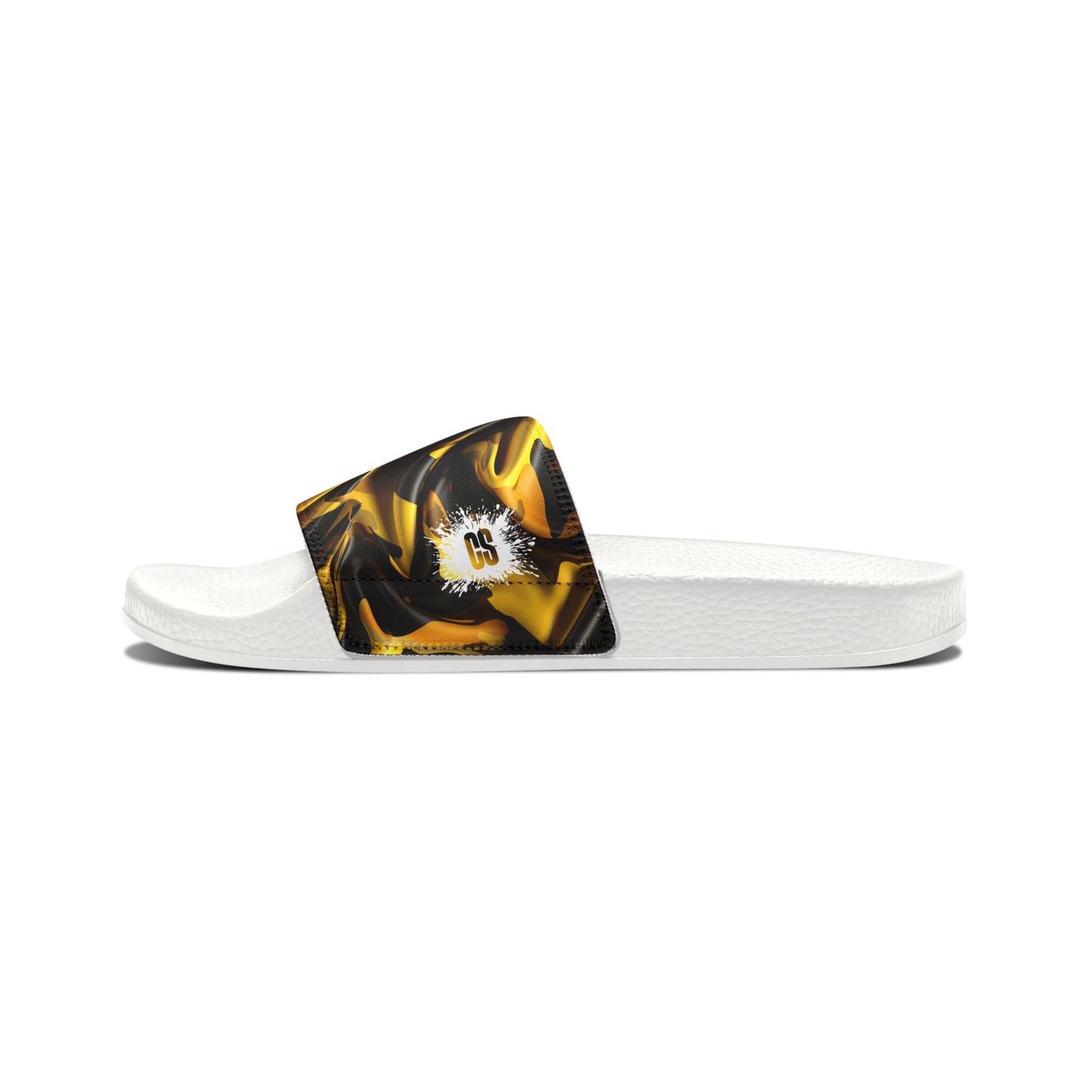 Black & Gold Satin Men's Removable-Strap Sandals