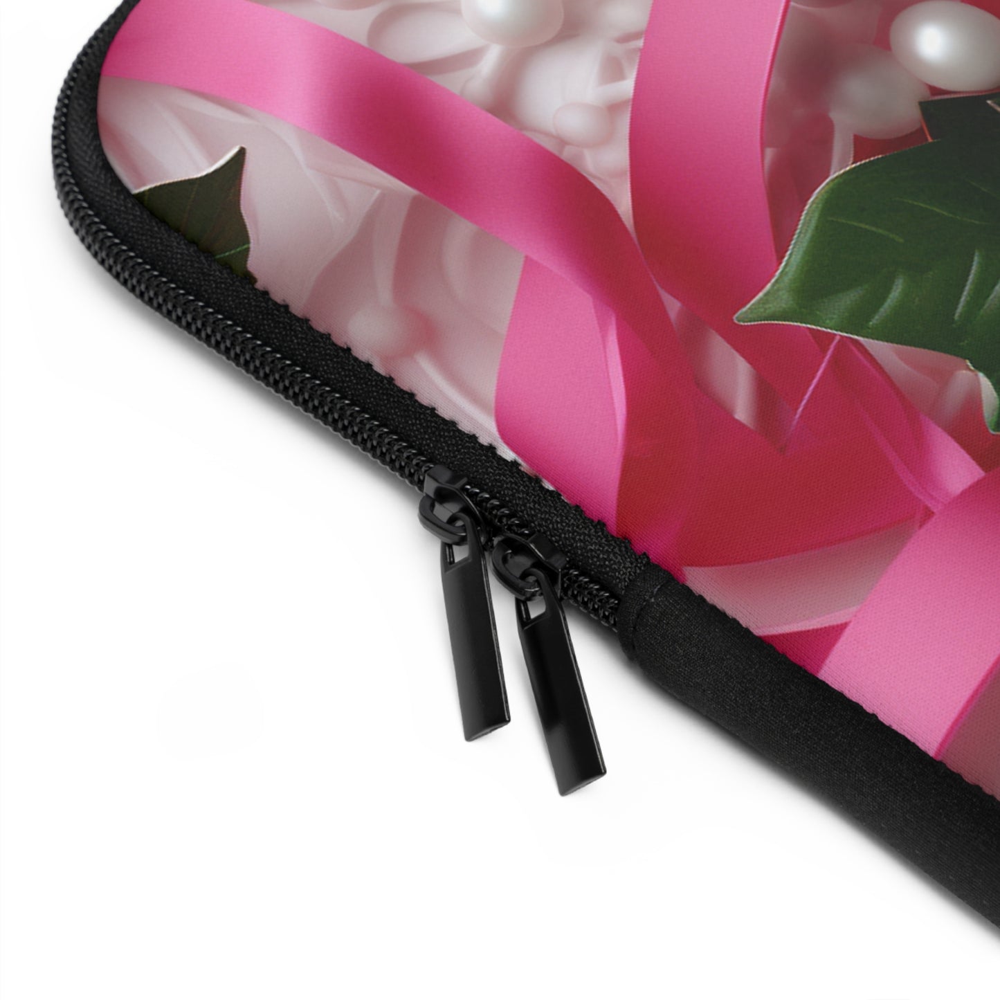 Pink Ribbons, Ivy & Pearls Laptop Sleeve