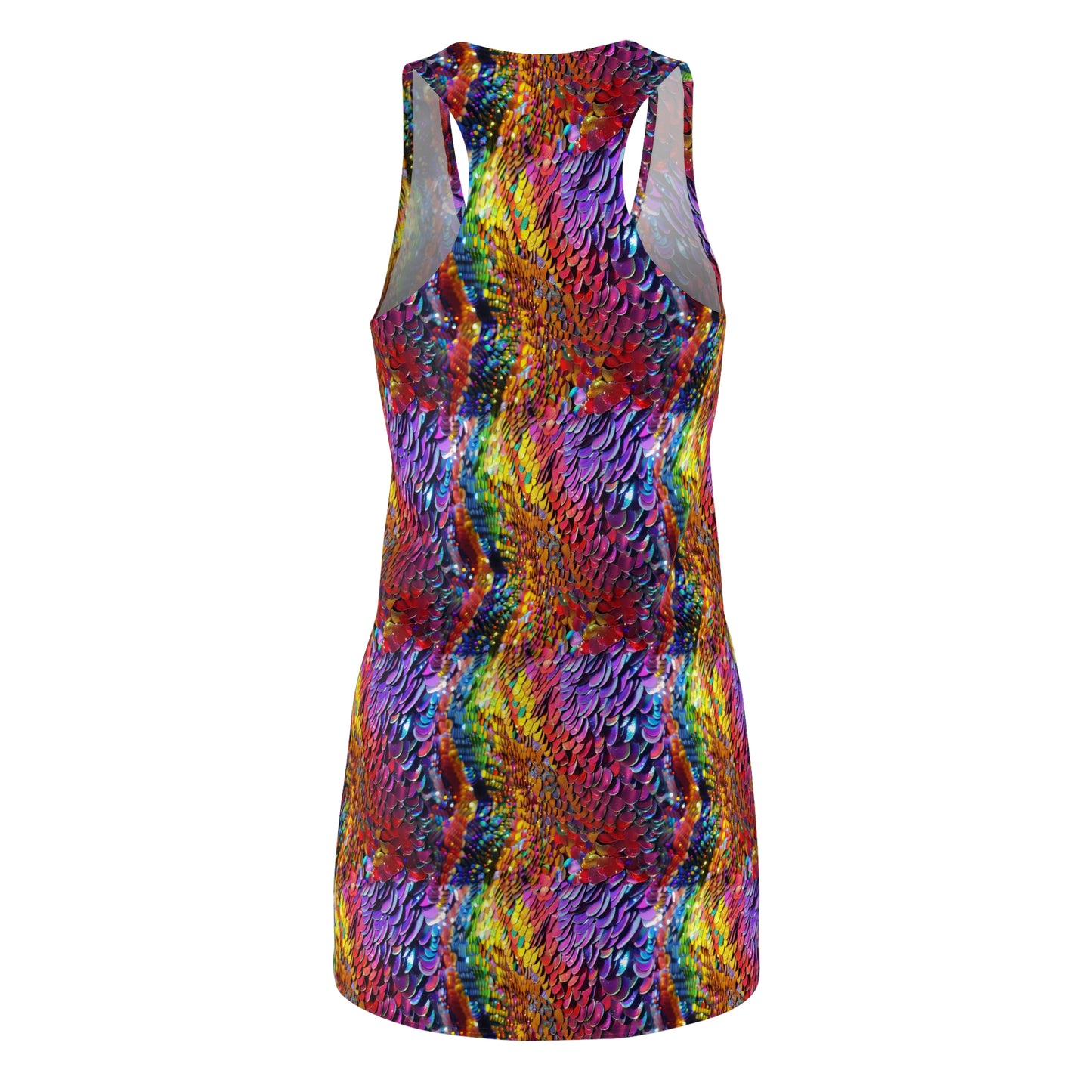 Glittery Sequins Women's Cut & Sew Racerback Dress