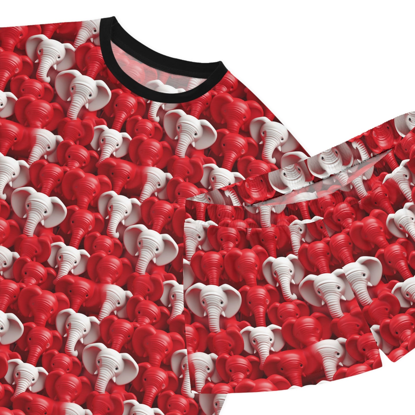 Red & White Elephants Women's Short Pajama Set