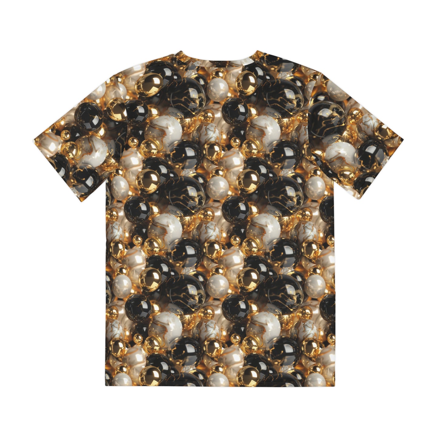 Black & Gold Marbles Men's Polyester Tee