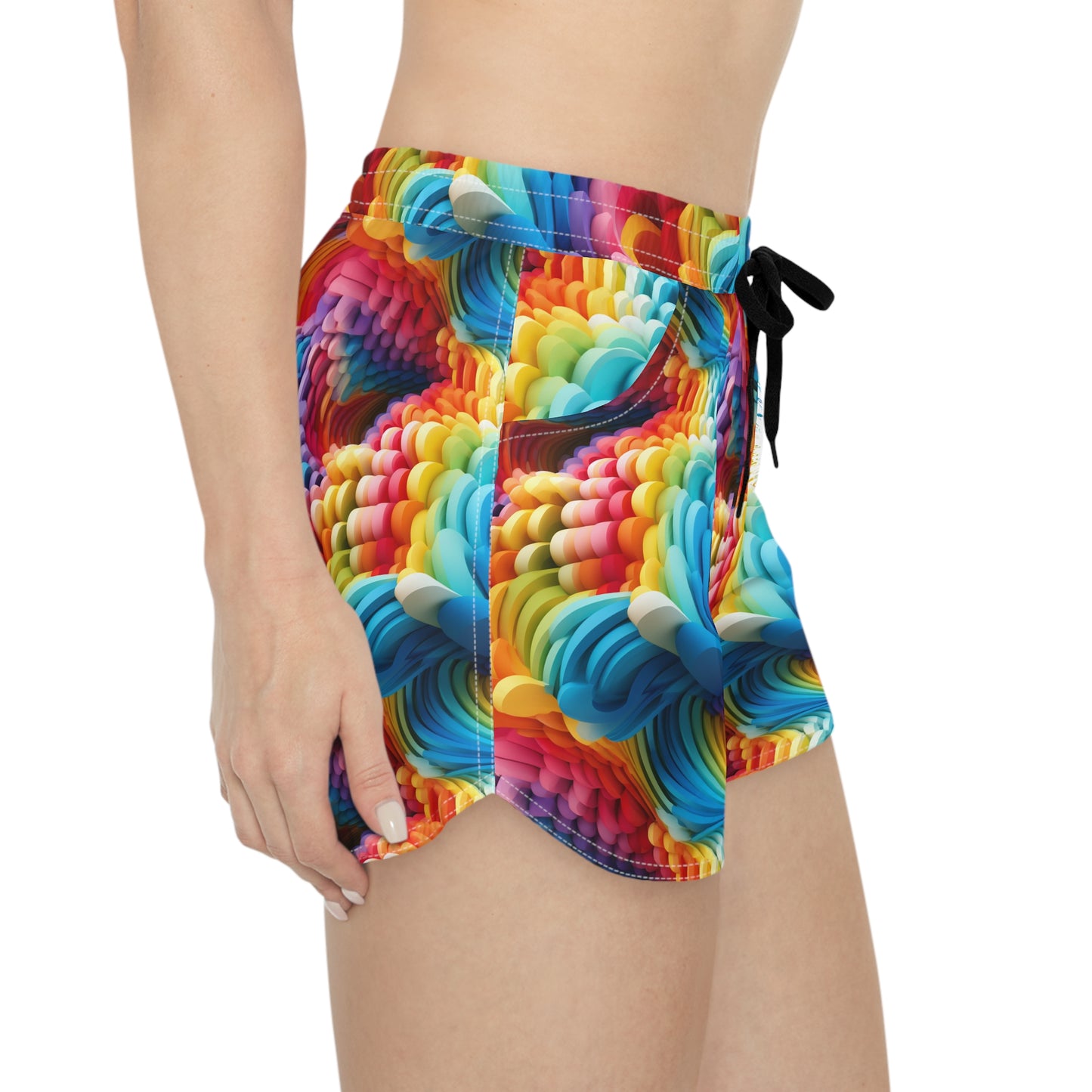 Colorful Foam Rainbow Women's Casual Shorts