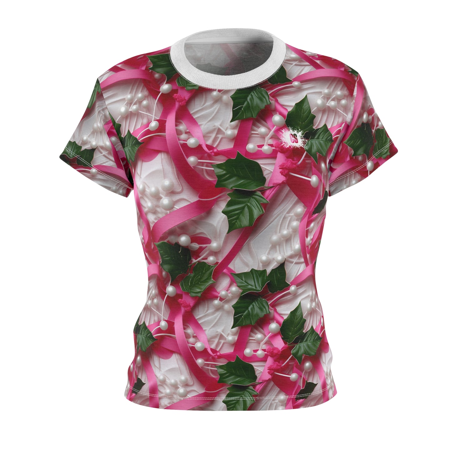 Pink Ribbons, Ivy & Pearls Women's Cut & Sew Tee