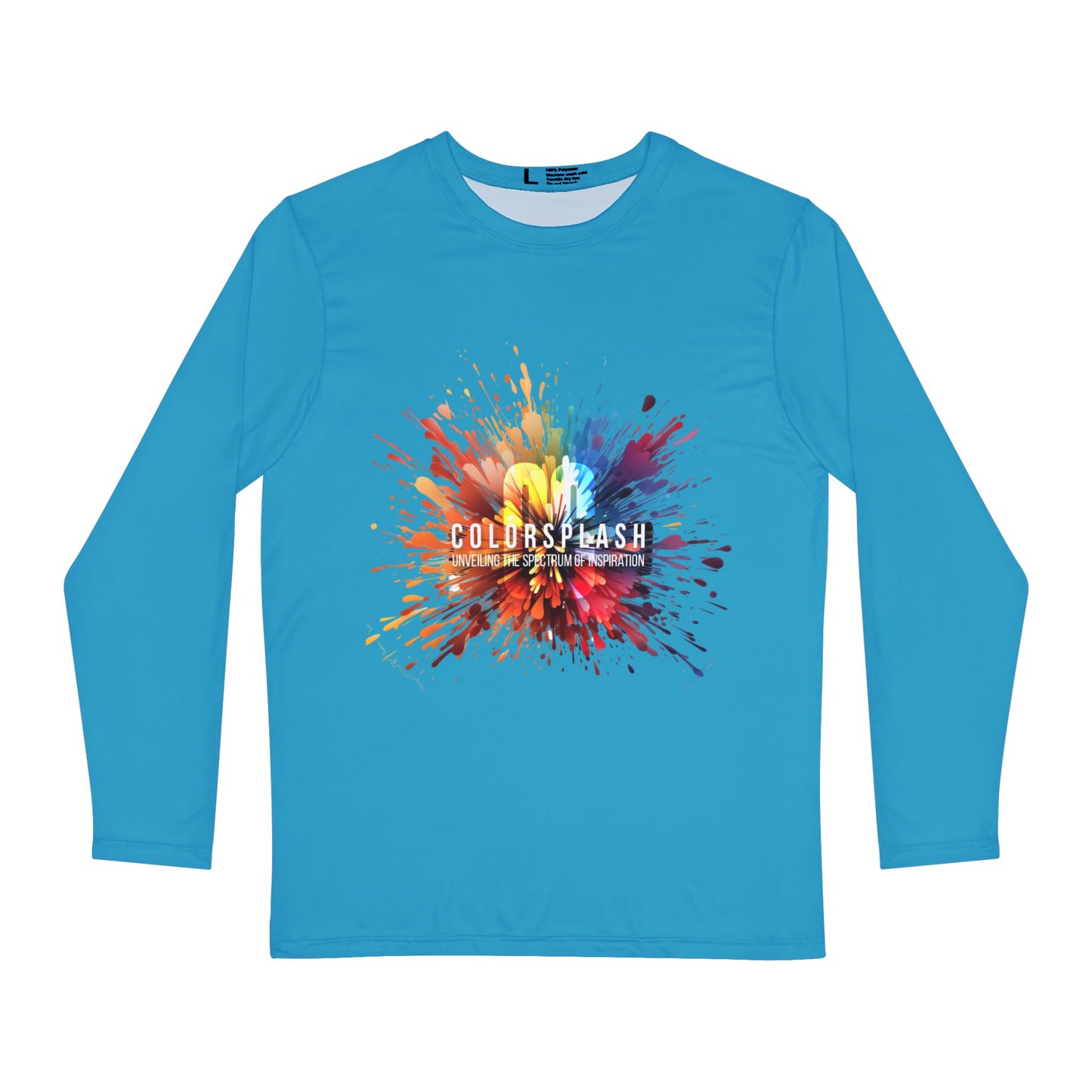 Vibrant Teal ColorSplash Men's Long Sleeve Shirt - Perfect for Active Days & Celebrations