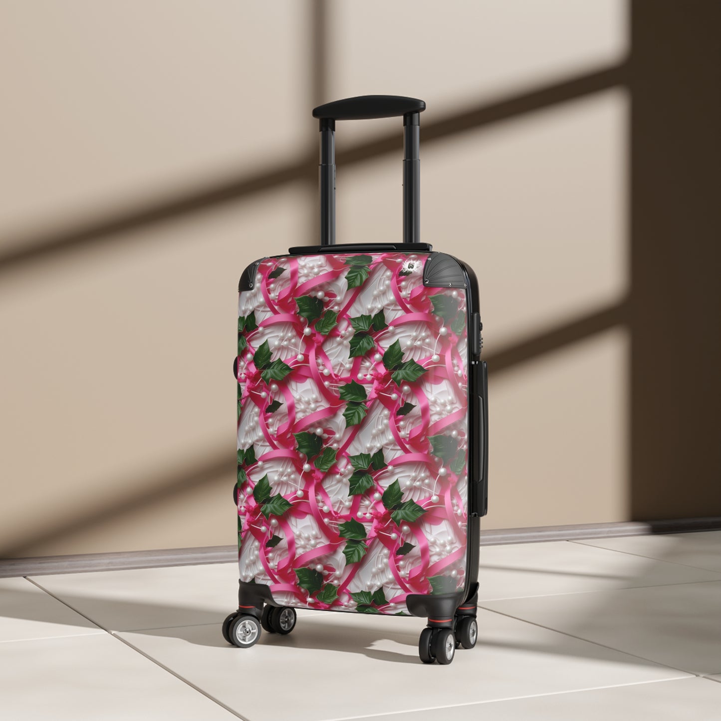 Pink Ribbons, Ivy & Pearls Suitcase