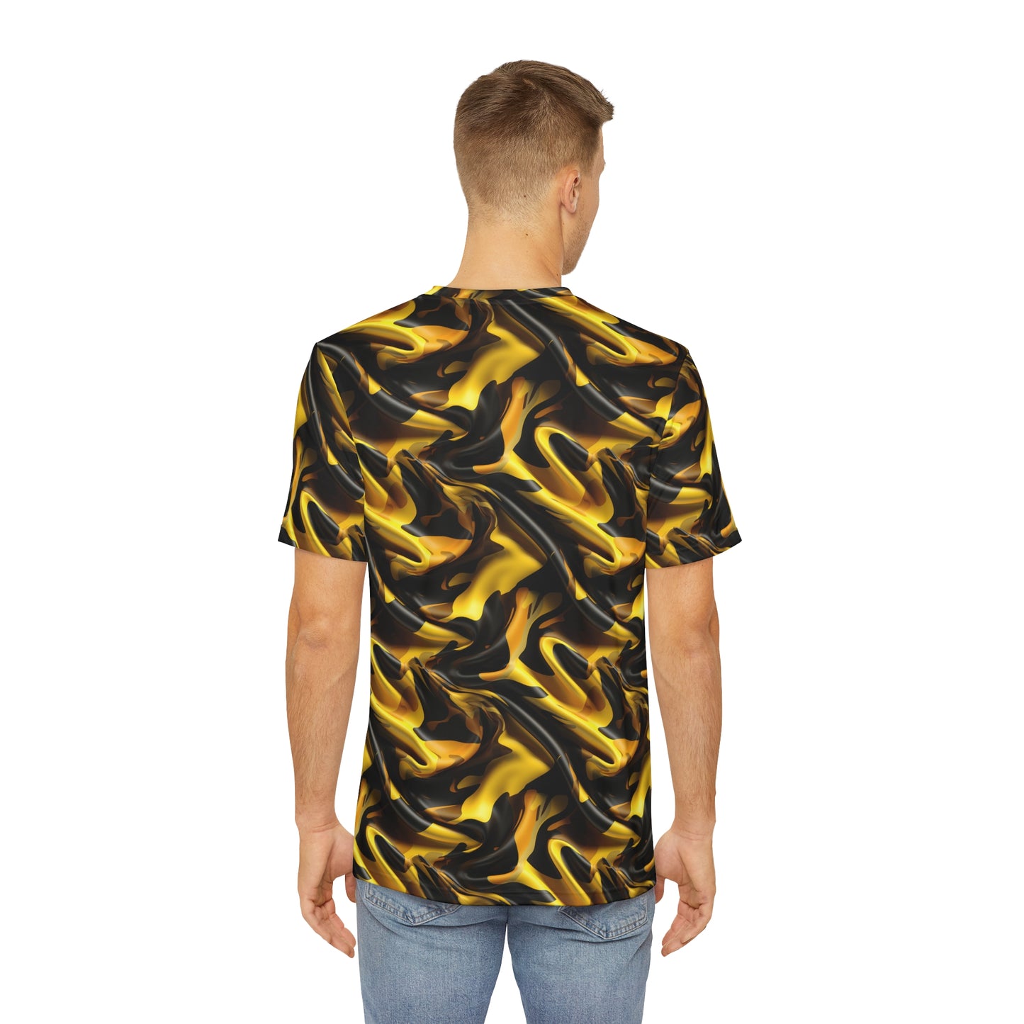 Black & Gold Satin 1906 Men's Polyester Tee