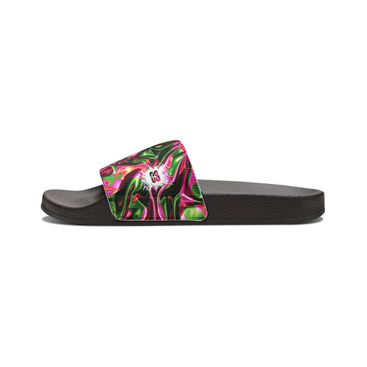 Pink & Green Satin Women's Removable-Strap Sandals