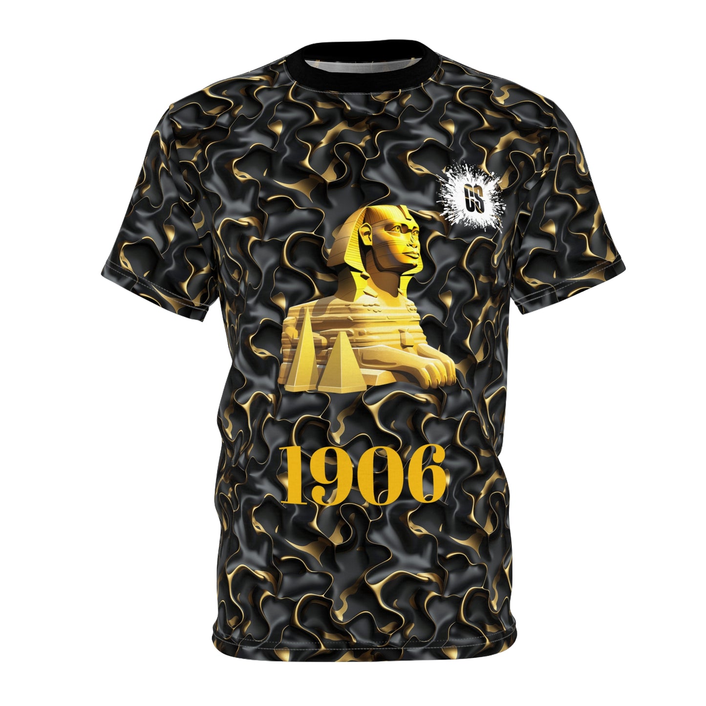 Black & Gold Ruffles Sphinx 1906 Unisex Cut & Sew Tee