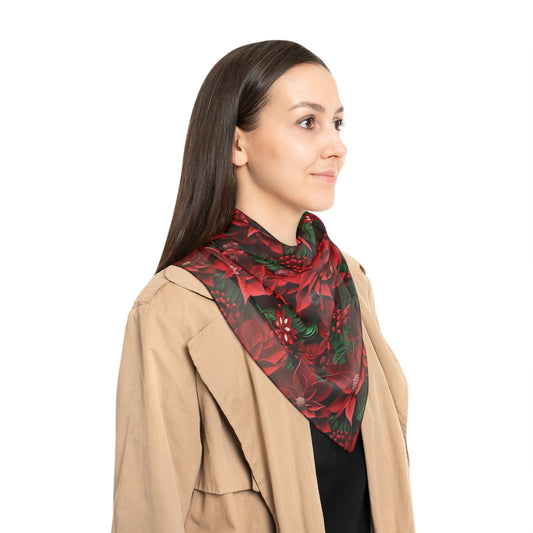 Christmas Leaves Poly Scarf