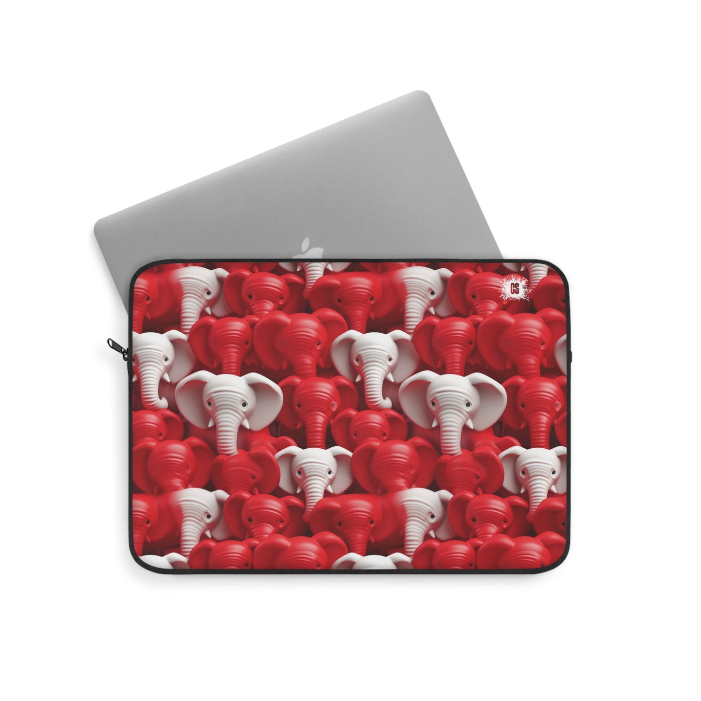 Red & White Elephants Laptop Sleeve