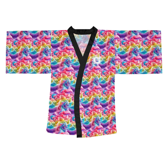 Cotton Candy Clouds Long Sleeve Kimono Robe