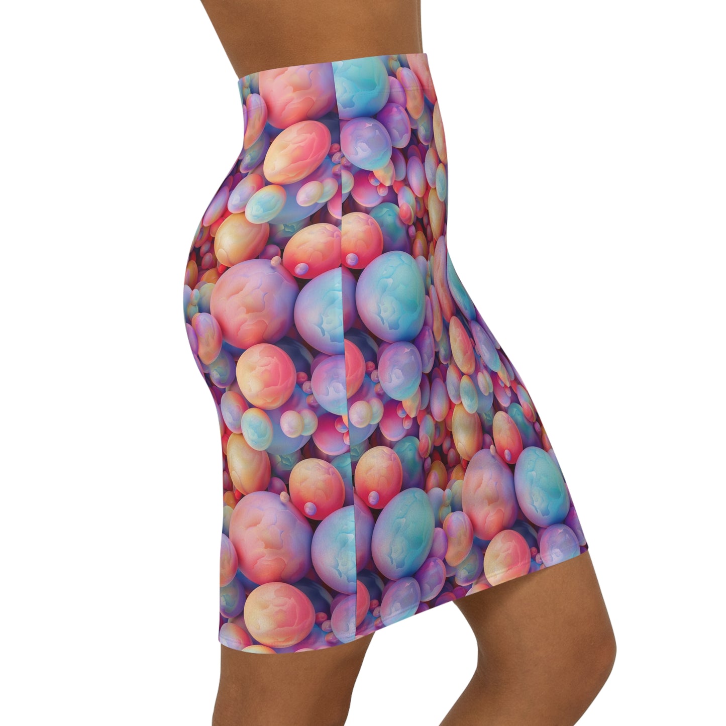 Pastel Jawbreakers Women's Mid-Waist Pencil Skirt