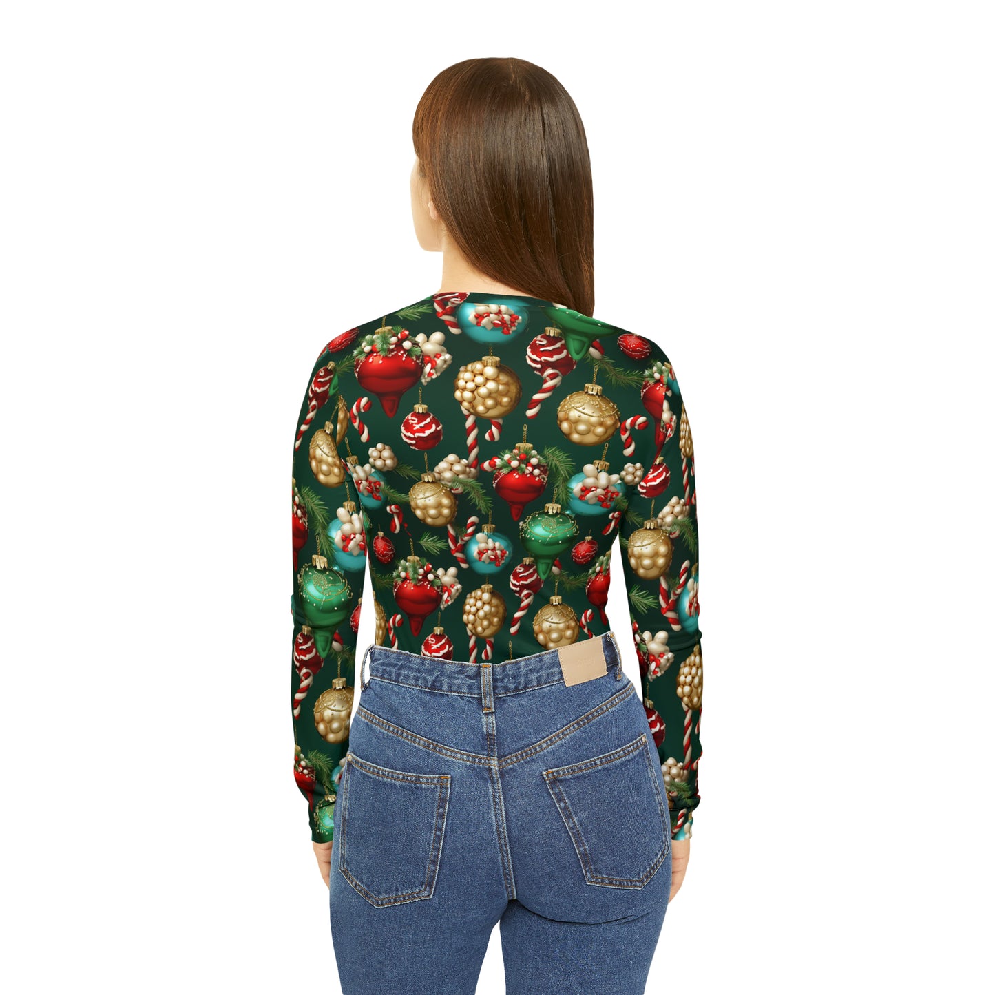 Christmas Ornaments Women's Long Sleeve V-neck Shirt